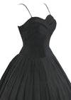 Late 1950s Black Cotton Sundress with Red Roses Border- NEW!