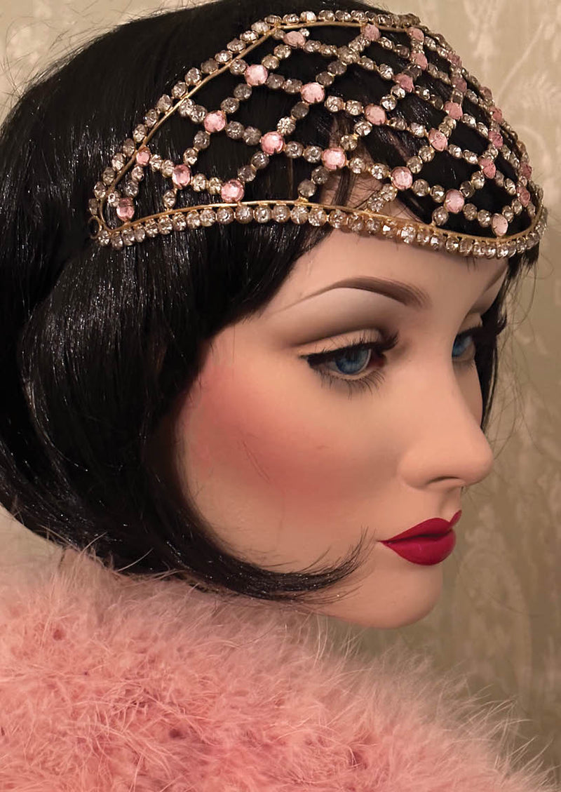 Rare Antique 1920s Rhinestone Headband Headpiece - NEW!