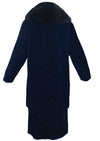 Vintage 1960s Black and Deep Blue Wool Suit- NEW!