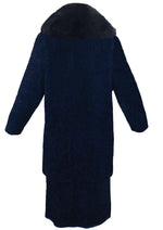Vintage 1960s Black and Deep Blue Wool Suit- NEW!