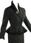 Vintage 1950s Black and Cream Flecked Wool Designer Suit - NEW!