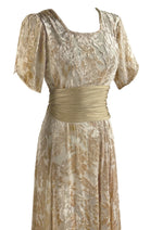 Vintage 1930s Champagne Coloured Voided Velvet Gown - NEW!