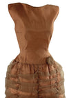 Late 1950s to Early 1960s Copper Ruched Cocktail Dress - NEW!