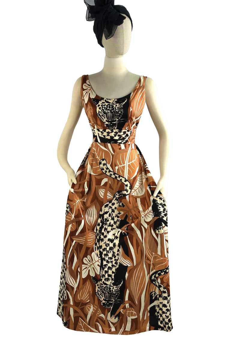 Vintage 1970s Leopard Print Maxi dress and Jacket Ensemble- NEW!