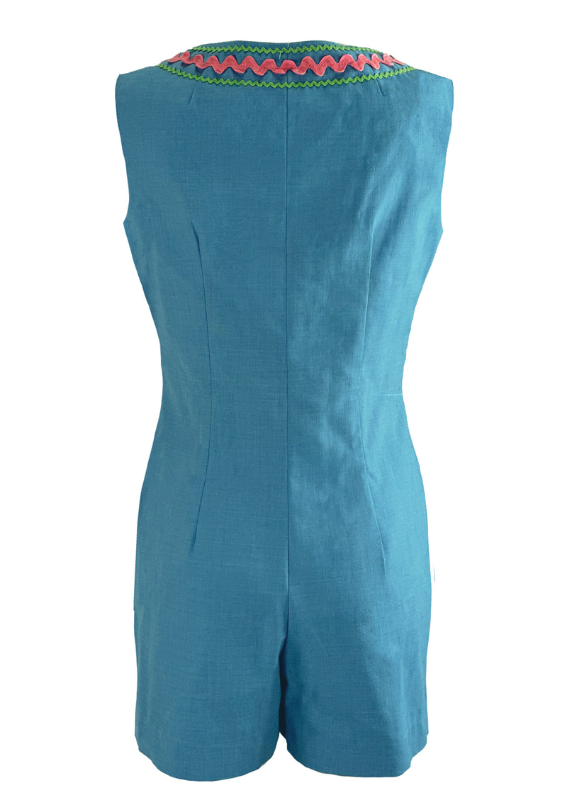 Vintage 1970s Blue Chambray Romper and Maxi Skirt Ensemble - NEW!