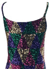Vintage 1960s Harlequin Sequinned Sheath Dress - New!