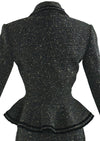 Vintage 1950s Black and Cream Flecked Wool Designer Suit - NEW!