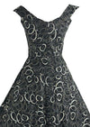 Vintage 1950s Black and Silver Cocktail Dress - New!