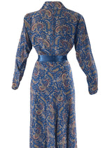 Vintage 1940s Paisley Rayon Robe Gown - NEW!