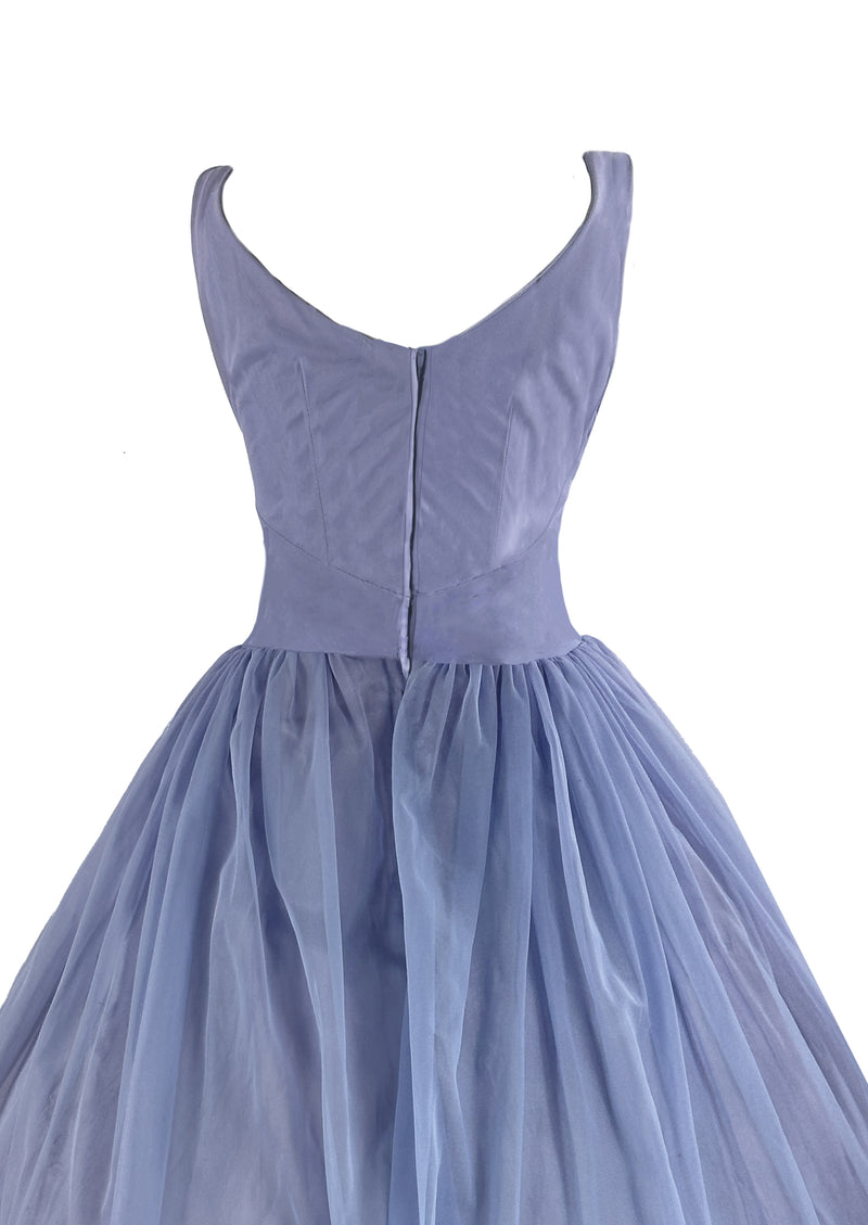 1960s Lavender Blue Chiffon Cocktail Dress - NEW! (ON HOLD)