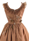 Vintage Late 1950s to Early 1960s Bronze Party Dress - NEW!