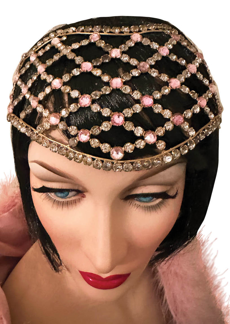 Rare Antique 1920s Rhinestone Headband Headpiece - NEW!
