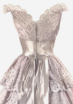 Vintage 1950s Lavender Eyelet Taffeta Party Dress - NEW!