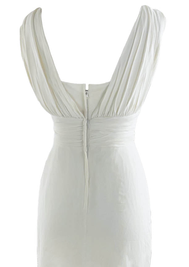 Vintage 1950s White Crepe Bombshell Dress- NEW!