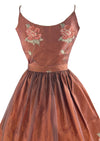 Late 1950s to Early 1960s Bronze Roses Dress Set- NEW!