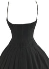 Late 1950s Black Cotton Sundress with Red Roses Border- NEW!