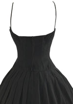 Late 1950s Black Cotton Sundress with Red Roses Border- NEW!