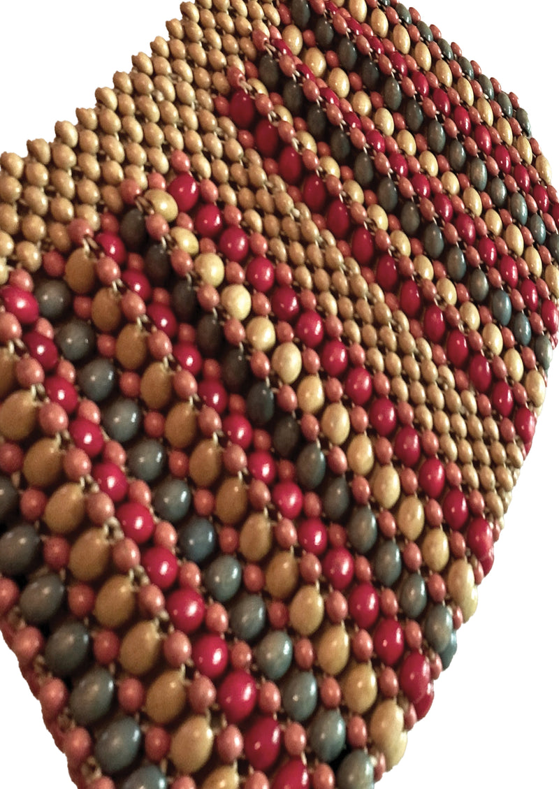 Vintage 1940s Small Wooden Beaded Czech Purse - NEW!