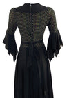 Vintage Late 1960s Black Handkerchief Hem Dress - NEW!