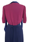 Late 1930s to Early 1940s Magenta and Navy Dress - NEW!