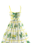 Late 1950s to Early 1960s Yellow Roses Cotton Sundress- NEW!