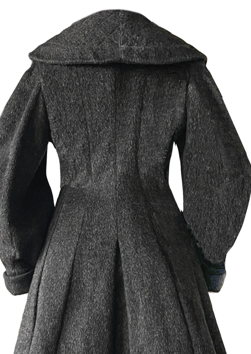 Vintage 1950s Charcoal Grey Lilli Ann Princess Coat NEW