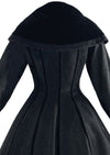 Vintage 1950s Lilli Ann Black Eyelash Wool Princess Coat- New!