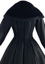 Vintage 1950s Lilli Ann Black Eyelash Wool Princess Coat- New!