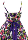 Vibrant Late 1950s to Early 1960s Floral Polished Cotton Dress- New!