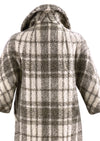 Vintage Late 1950s Lilli Ann Cream and Taupe Plaid Designer Coat - NEW!