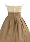 Late 1950s to Early 60s Bronze & Cream Cocktail Dress - NEW!