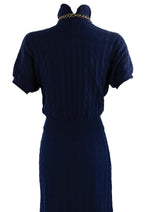 Vintage Late 1930s to Early 1940s  Navy Knit Dress Set - NEW!