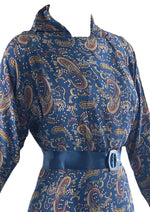 Vintage 1940s Paisley Rayon Robe Gown - NEW!