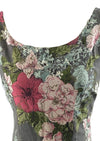 Vintage late 1950s Silver Background with Bouquets Cotton Dress- NEW!
