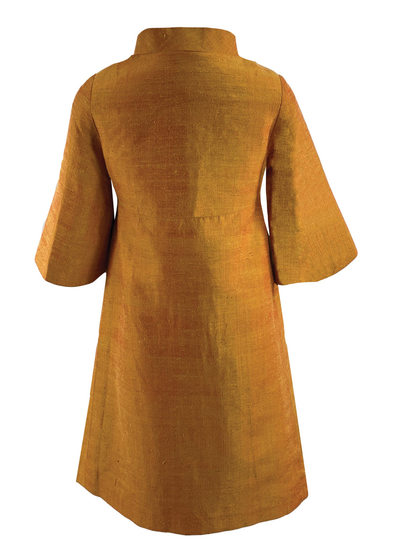 Vintage 1960s Gold Silk Dress and Coat Ensemble - NEW!