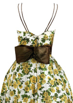 Late 50s to Early 60s Yellow and Green Kay Selig Dress - NEW!