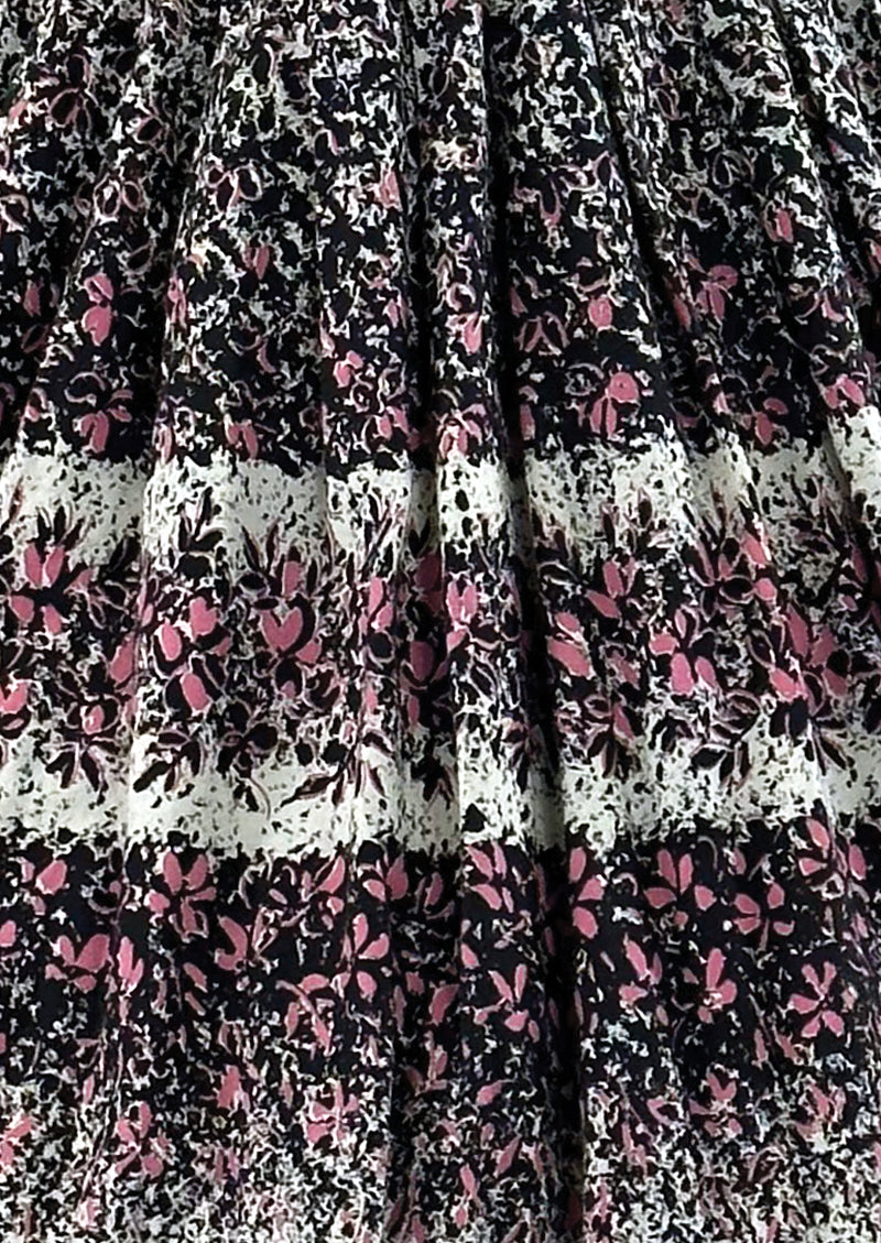 Vintage Late 1950s Border Print Floral Dress - NEW!