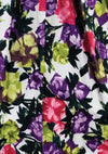 Vibrant Late 1950s to Early 1960s Floral Polished Cotton Dress- New!