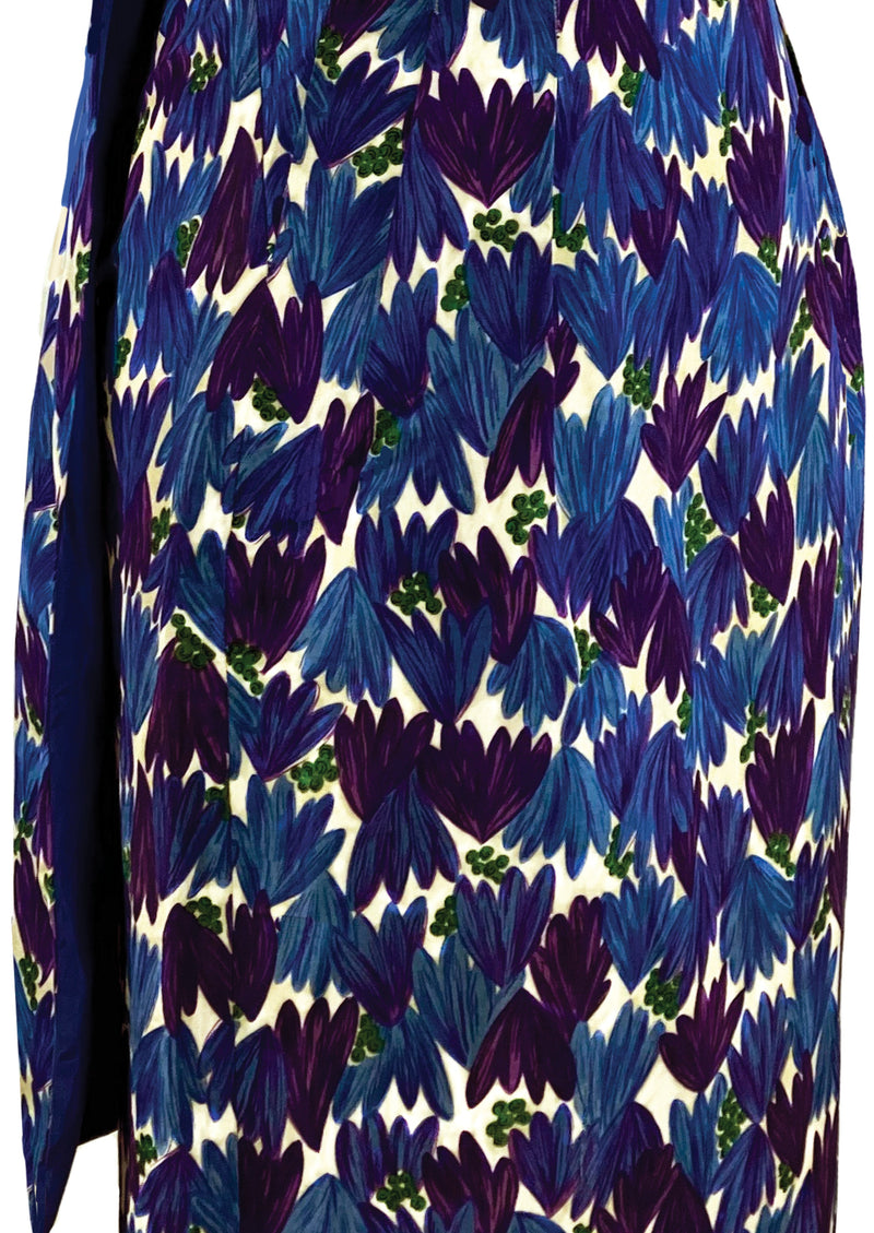 Late 1950s Designer Tulip Print Wiggle Dress- NEW!