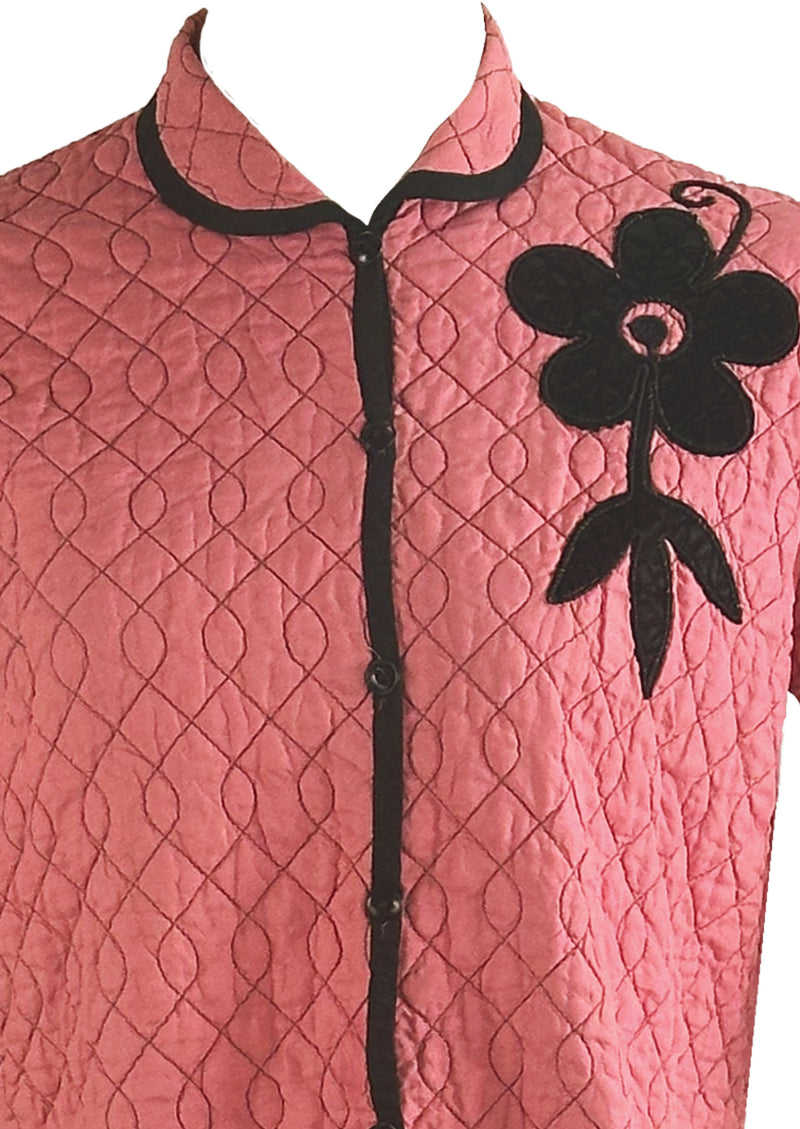 Vintage 1940s Pink and Black Lounge Suit/Pyjamas- NEW!
