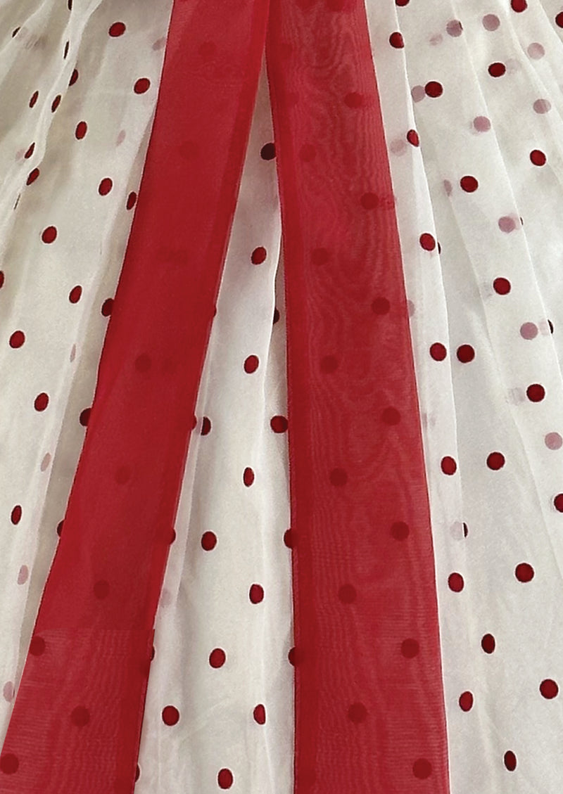 Vintage 1950s Red & White Polka Dot Dress - NEW!