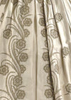 Vintage Early 1960s Cream Glazed Cotton Embroidered Dress- NEW!