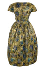 Vintage 1950s Gold Metallic Brocade Designer Cocktail Dress- NEW!