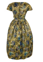 Vintage 1950s Gold Metallic Brocade Designer Cocktail Dress- NEW!