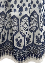 Vintage Late 1960s to 1970s Navy and White Maxi Dress - NEW!