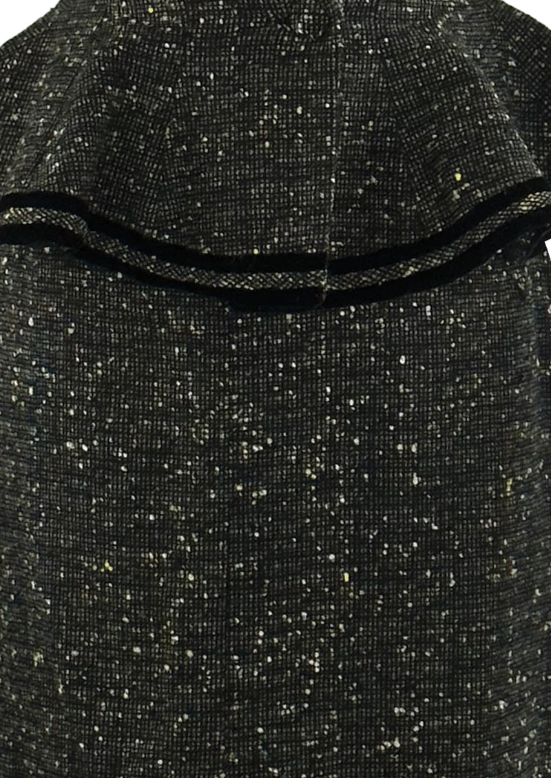 Vintage 1950s Black and Cream Flecked Wool Designer Suit - NEW!