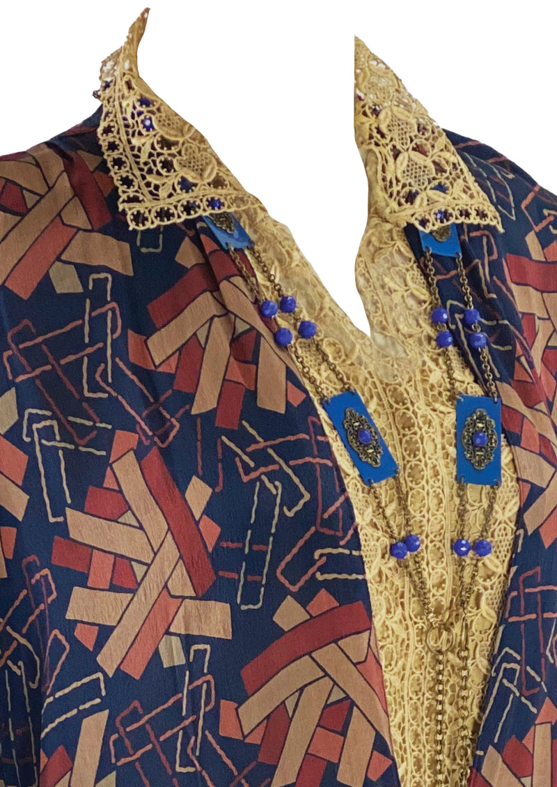 Vintage 1920s Navy Blue Dropped Waist Dress - NEW!
