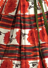 Late 1950s to Early 1960s Tangerine Carnations Cotton Dress - NEW!