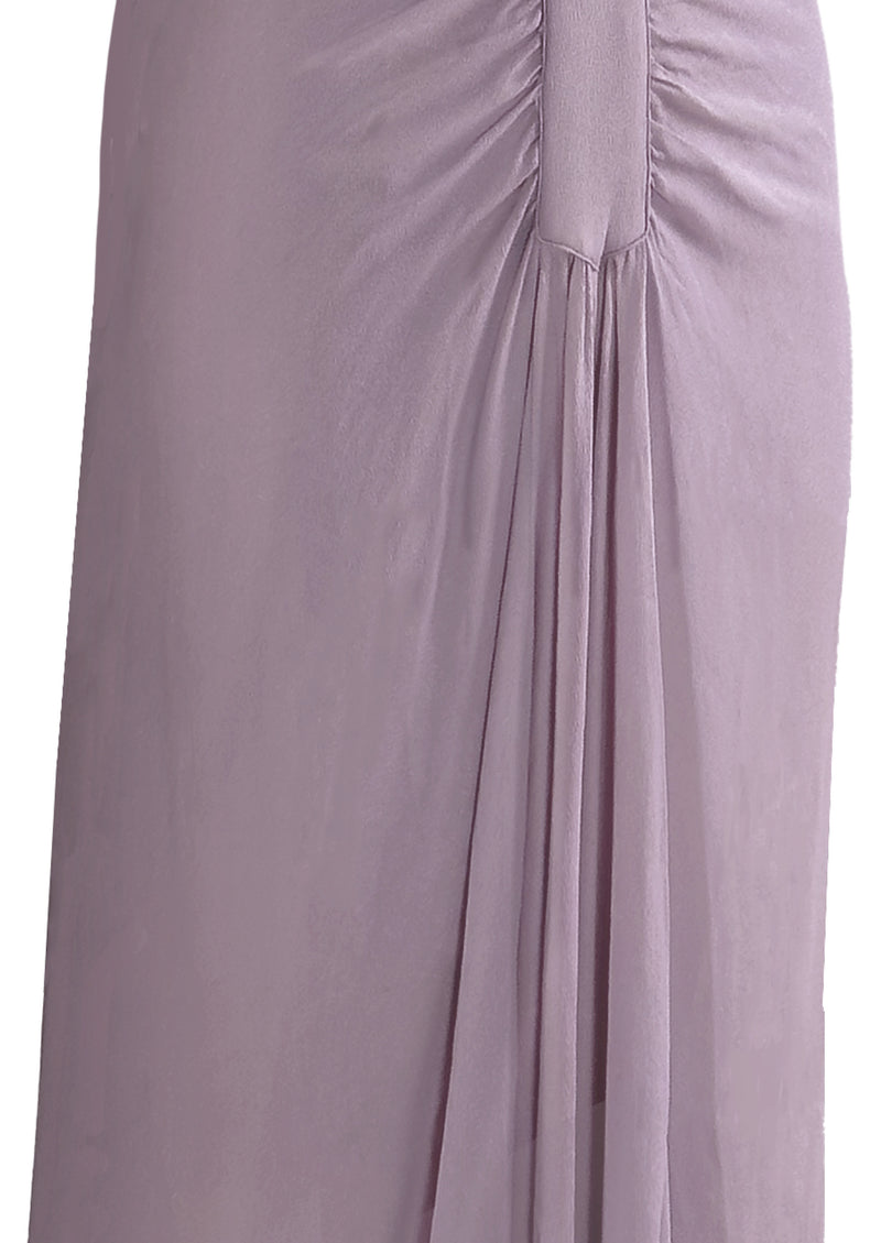 Vintage late 1930s Lilac Coloured Ruched Crepe Gown - NEW!