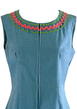 Vintage 1970s Blue Chambray Romper and Maxi Skirt Ensemble - NEW!
